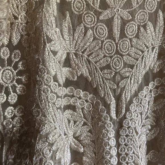 APRICOT Sheer Metallic Sparkle Embroidered Tank Top Fairy Whimsigoth Boho | Sz M - Picture 12 of 16